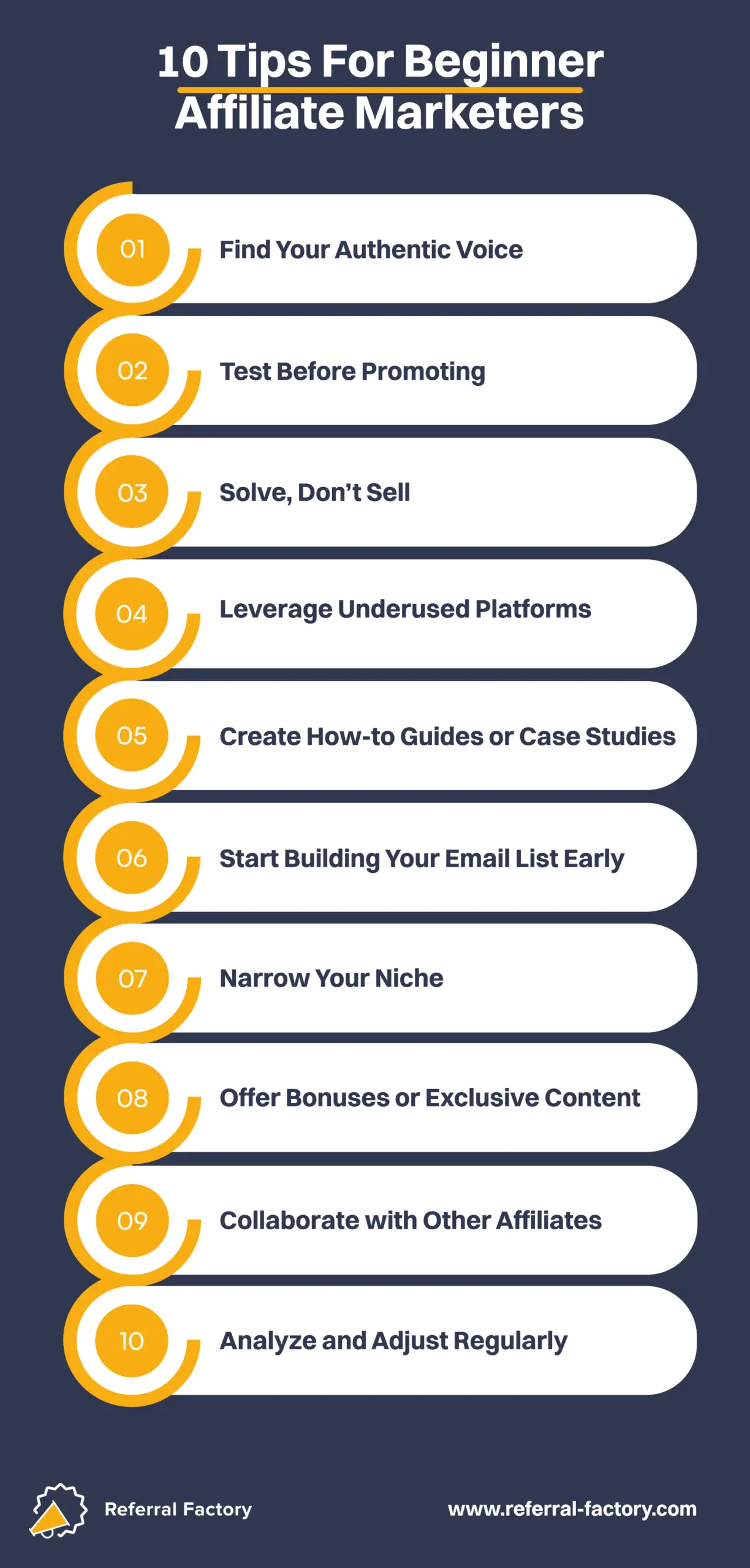 10 tips for beginner affiliate marketers referral factory 